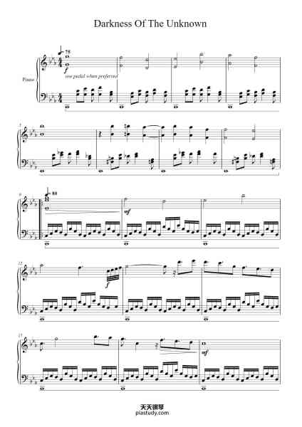 “Darkness Of The Unknown (Final Xemnas)”钢琴谱-Yoko Shimomura-免费下载-天天钢琴