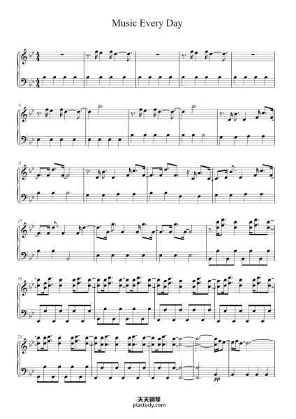 “Music Every Day”钢琴谱-Rob Simonsen-免费下载-天天钢琴
