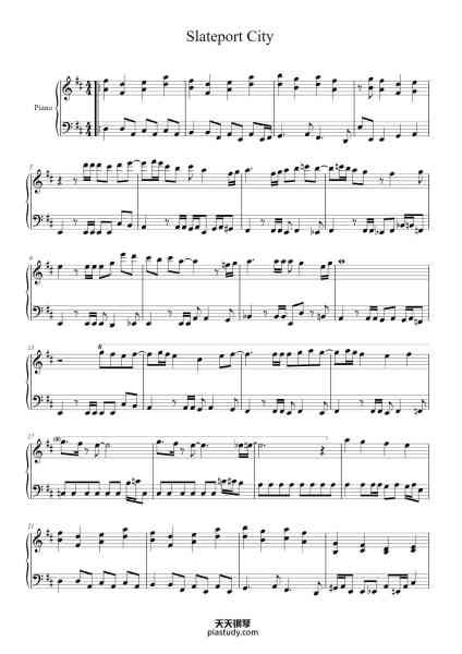 “Slateport City”钢琴谱-Composer: Junichi Masuda-免费下载-天天钢琴
