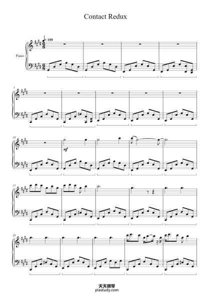 “Contact Redux”钢琴谱-Arrangement: Sean Osborne-免费下载-天天钢琴