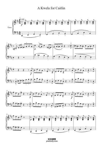 “A Kwela for Caitlin”钢琴谱-Richard Michael-免费下载-天天钢琴