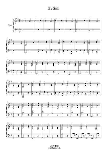 “Be Still”钢琴谱-The Fray. Arranged by Laurissa Smith-免费下载-天天钢琴