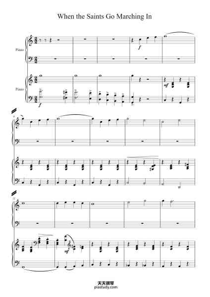“When the Saints Go Marching In”钢琴谱-Misc Traditional-免费下载-天天钢琴