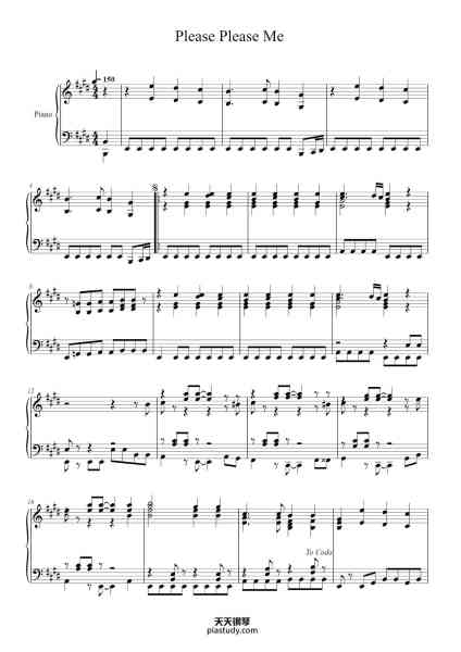 “Please Please Me”钢琴谱-The Beatles-免费下载-天天钢琴