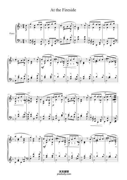 “At the Fireside - Kinderszenen”钢琴谱-Robert Schumann-免费下载-天天钢琴