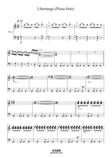 “Libertango (Piano Solo)”钢琴谱-Astor Piazolla (1974)-免费下载-天天钢琴