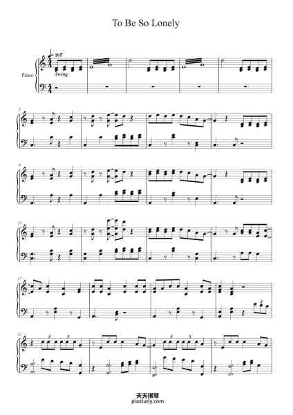 “To Be So Lonely”钢琴谱-Amy Kieran-免费下载-天天钢琴