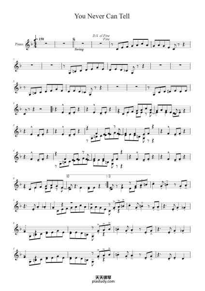 “You Never Can Tell”钢琴谱-Chuck Berry-免费下载-天天钢琴