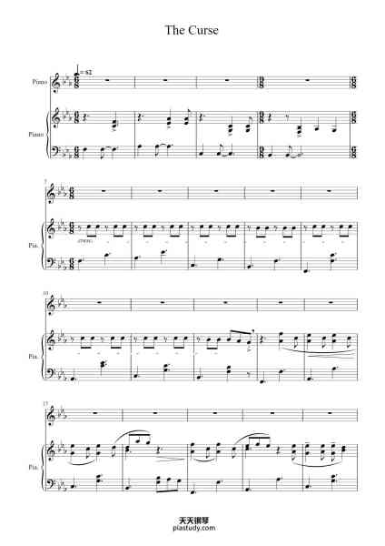 “The Curse”钢琴谱-arr. Maxime Moura
-免费下载-天天钢琴