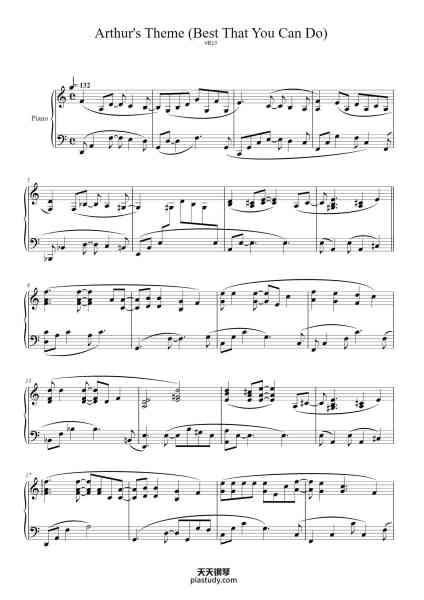 “Arthur's Theme (Best That You Can Do)”钢琴谱-Christopher Cross-免费下载-天天钢琴