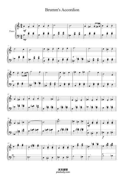 “Brumm's Accordion”钢琴谱-Composed by Christopher Larkin-免费下载-天天钢琴