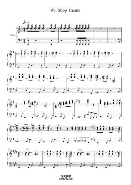 “Wii Shop Theme”钢琴谱-Kazumi Totaka-免费下载-天天钢琴