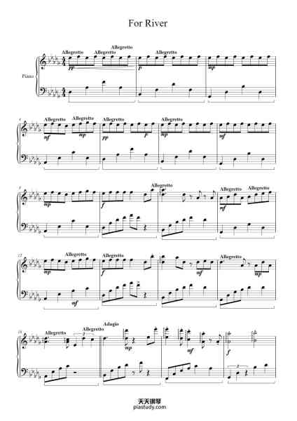 “For River (Johnny's Version)”钢琴谱-Laura Shigihara-免费下载-天天钢琴