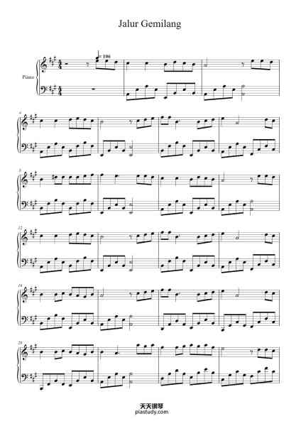 “Jalur Gemilang”钢琴谱-Yaleniah-免费下载-天天钢琴