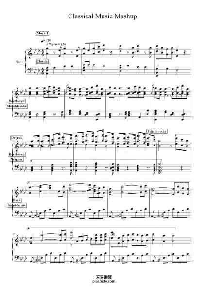 “Classical Music Mashup”钢琴谱-Grant Woolard-免费下载-天天钢琴