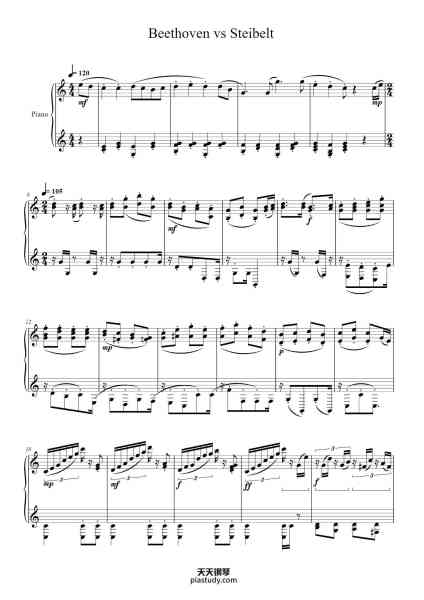 “Piano Sonata No. 2 "Ludwig van Beethoven"”钢琴谱-Misc Mashups-免费下载-天天钢琴