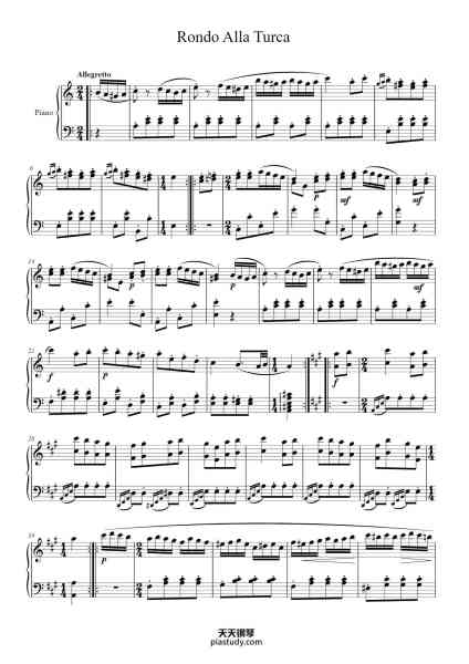 “Rondo Alla Turca "Turkish March"”钢琴谱-W.A Mozart
Arr.by supervoice-免费下载-天天钢琴
