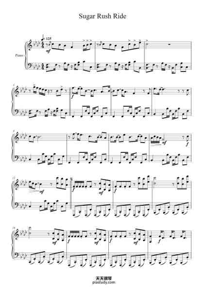 “Sugar Rush Ride”钢琴谱-Caelaide Fieldtes-免费下载-天天钢琴