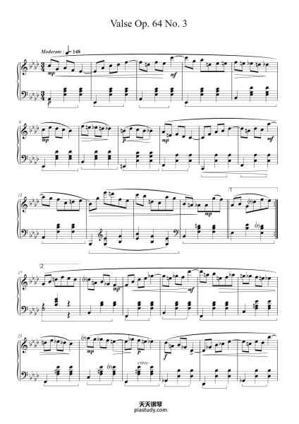 “Waltz in A Minor, Op. 64, No. 2”钢琴谱-FREDERIC CHOPIN
(1810-1849)-免费下载-天天钢琴