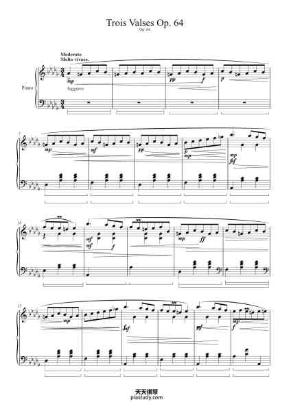 “Trois Valses, Op. 64”钢琴谱-Frédéric Chopin-免费下载-天天钢琴