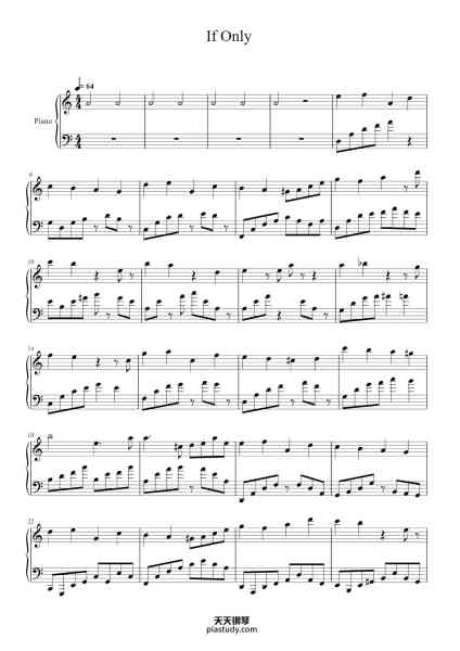 “If Only”钢琴谱-Arr. Stephany Silva -免费下载-天天钢琴