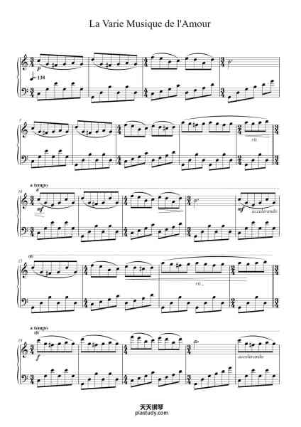 “La Varie Musique de l'Amour”钢琴谱-Paul de Senneville & Oliver Toussaint-免费下载-天天钢琴