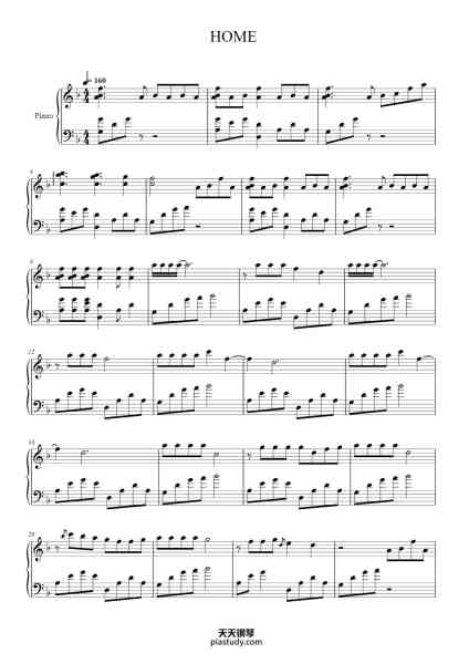 “HOME”钢琴谱-Originally by BTS (방탄소년단) Arrangement by PaintAMelody - 피아노 Transcibed by Pidge-免费下载-天天钢琴