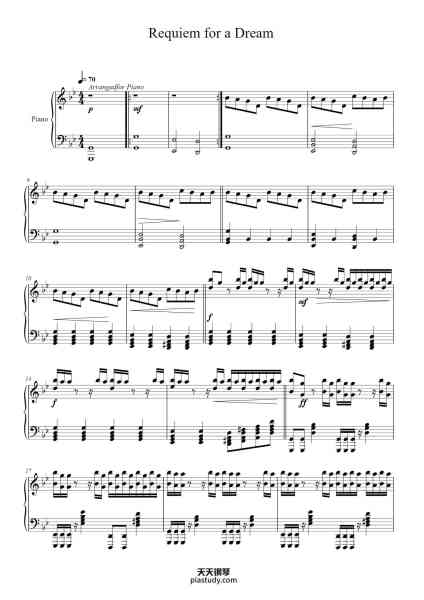 “Requiem for a Dream”钢琴谱-By Clint Mansell Arr: Dustin Nägel Sheet: Torby Brand/ Add ons: Nikita Gladko-免费下载-天天钢琴