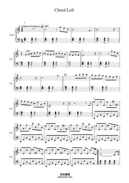 “Chord Left”钢琴谱-Agnes Obel-免费下载-天天钢琴