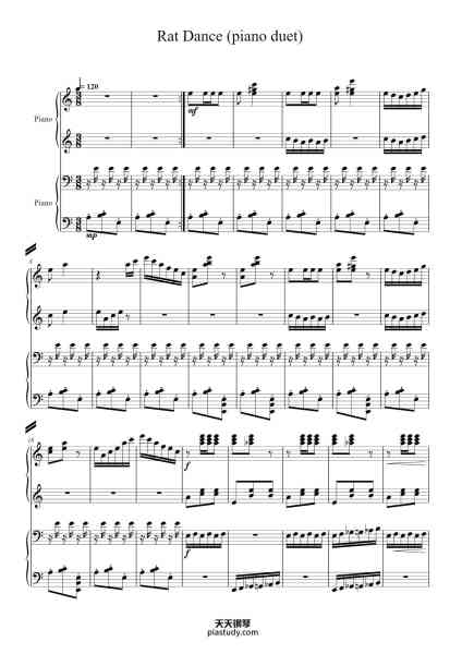 “Rat Dance (piano duet)”钢琴谱-Tom Stephenson-免费下载-天天钢琴