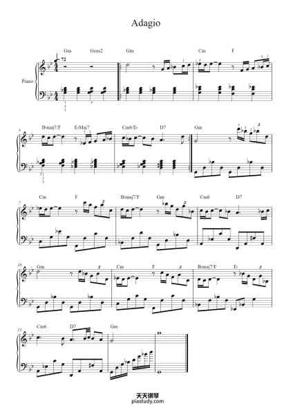 “Adagio – Secret Garden”钢琴谱-Secret Garden (1996)-免费下载-天天钢琴
