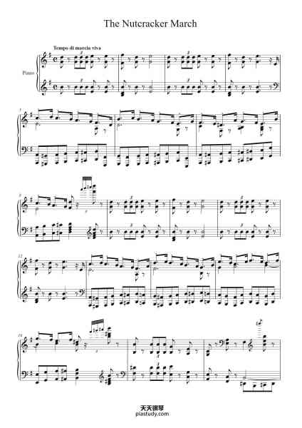 “The Nutcracker, Op. 71: March”钢琴谱-Tchaikovsky-免费下载-天天钢琴