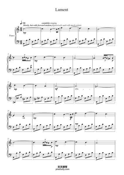 “Lament”钢琴谱-Catherine Rollin-免费下载-天天钢琴
