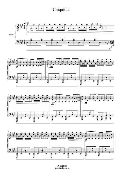 “Chiquitita”钢琴谱-ABBA-免费下载-天天钢琴