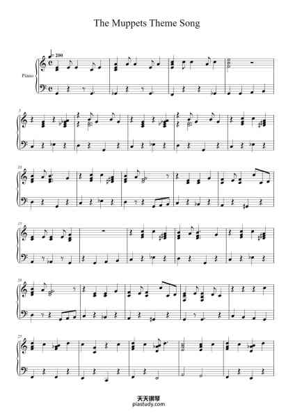 “The Muppets Theme Song”钢琴谱-Sam Pottle-免费下载-天天钢琴
