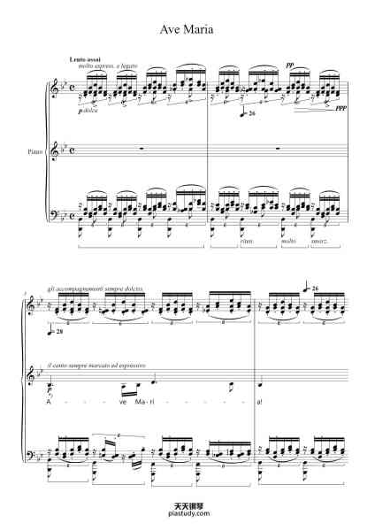 “Ellens Gesang III ("Ave Maria"), D. 839”钢琴谱-Franz Liszt-免费下载-天天钢琴