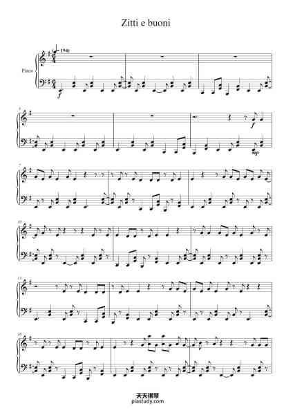 “Zitti e buoni”钢琴谱-Måneskin-免费下载-天天钢琴