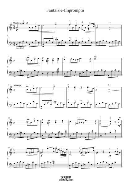 “Fantaisie-Impromptu in C-sharp Minor, Op. 66”钢琴谱-Frédéric Chopin-免费下载-天天钢琴