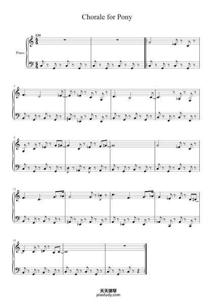 “Chorale for Pony”钢琴谱-Yves Wienecke-免费下载-天天钢琴