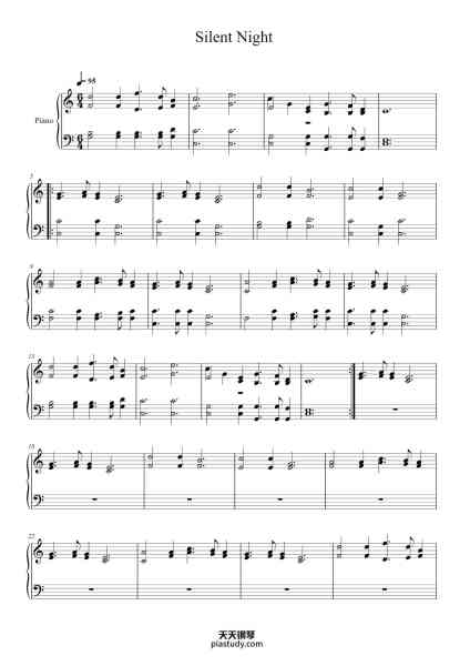 “Silent Night”钢琴谱-Franz Xaver Gruber-免费下载-天天钢琴
