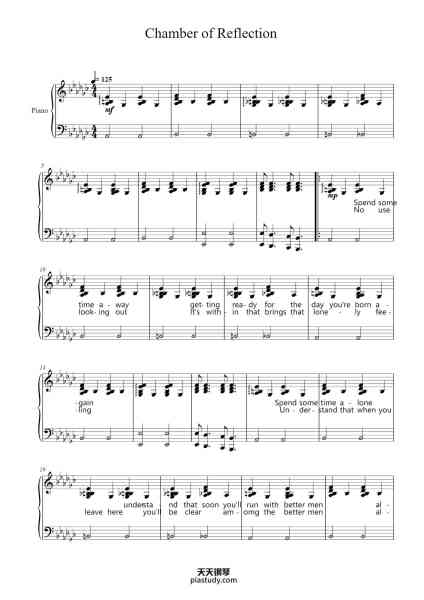 “Chamber of Reflection”钢琴谱-Brookean Mibes-免费下载-天天钢琴