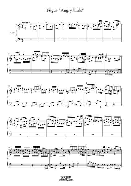 “Fugue "Angry birds"”钢琴谱-Piotr Tomasz Harasimiuk-免费下载-天天钢琴
