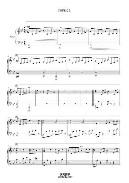 “corsica”钢琴谱-Petru GUELFUCCI-免费下载-天天钢琴