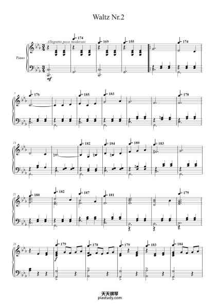 “Waltz Nr.2”钢琴谱-Dmitri Shostakovich-免费下载-天天钢琴