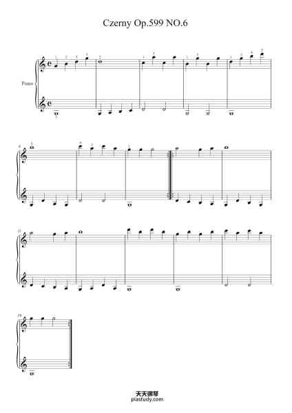 “Czerny Op.599 NO.6”钢琴谱-Czerny-免费下载-天天钢琴