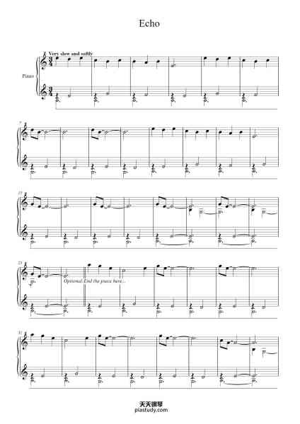 “Echo”钢琴谱-Tuukka Jokilehto-免费下载-天天钢琴