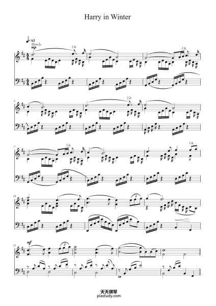 “Harry in Winter – Patrick Doyle Harry in Winter Piano Solo Official Score”钢琴谱-By PATRICK DOYLE-免费下载-天天钢琴