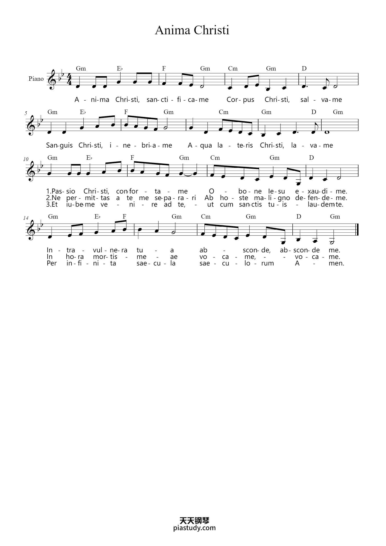 'Anima Christi' - Piano Sheet Music By Marco Frisina | TOPiano