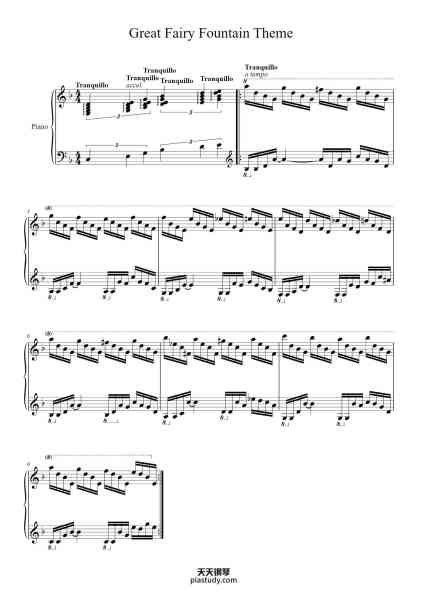 “Great Fairy Fountain Theme”钢琴谱-Composed byKoji Kondo
Arranged by David Craig-免费下载-天天钢琴