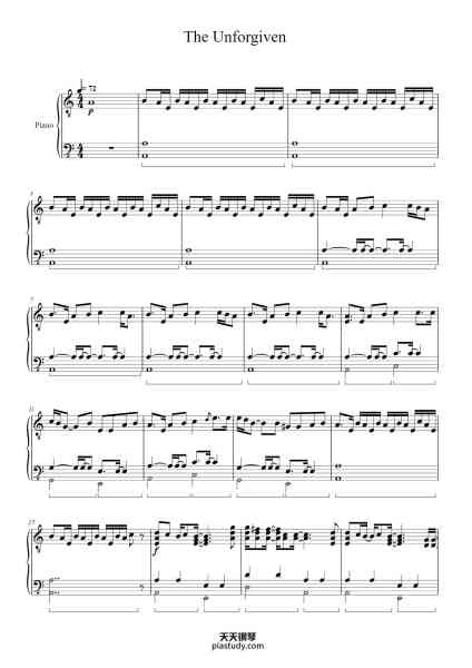 “The Unforgiven”钢琴谱-Metallica-免费下载-天天钢琴